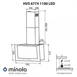 Вытяжка Minola HVS 6774 BL 1100 LED