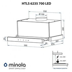 Вытяжка Minola HTLS 6235 BL 700 LED