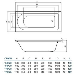 Ванна Koller Pool Orion 150x70