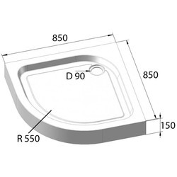 Душевой поддон BelBagno Tray 85x85 R550