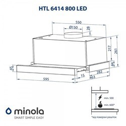 Вытяжка Minola HTL 6414 BL 800 LED