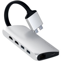 Картридер/USB-хаб Satechi Type-C Dual Multimedia Adapter (серебристый)