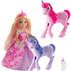 Кукла Barbie Princess Doll with Baby Unicorns GJK17