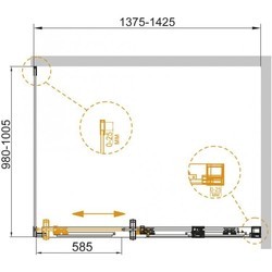 Душевая кабина Cezares Duet Soft AH1 130x100