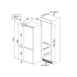 Встраиваемый холодильник Smeg C 8194TN2P