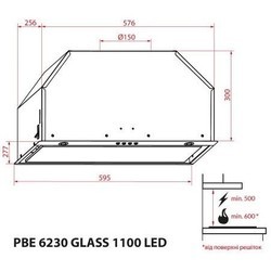 Вытяжка Weilor PBE 6230 GLASS WH 1100 LED