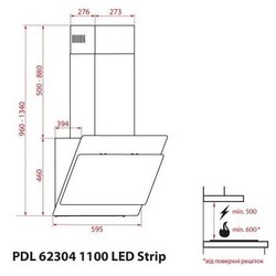 Вытяжка Weilor PDL 62304 WH 1100 LED Strip.