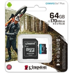 Карта памяти Kingston microSDXC Canvas Go! Plus + Adapter 256Gb