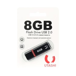 USB Flash (флешка) UTASHI Haya 8Gb (черный)