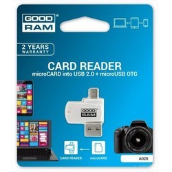 Картридер/USB-хаб GOODRAM Cardreader 2-in1