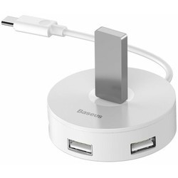 Картридер/USB-хаб BASEUS Round Box USB-C to USB 3.0 and 2xUSB 2.0 (белый)