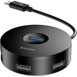 Картридер/USB-хаб BASEUS Round Box USB-C to USB 3.0 and 2xUSB 2.0 (белый)