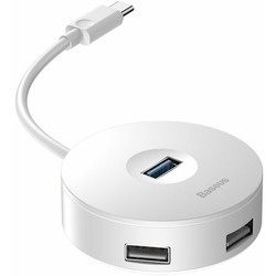 Картридер/USB-хаб BASEUS Round Box USB-C to USB 3.0 and 2xUSB 2.0 (черный)