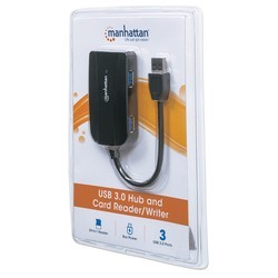 Картридер/USB-хаб MANHATTAN SuperSpeed USB 3.0 Hub and Card Reader