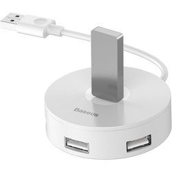 Картридер/USB-хаб BASEUS Round Box USB-A to USB 3.0 and 2xUSB 2.0 (белый)