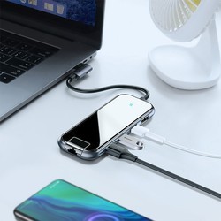 Картридер/USB-хаб BASEUS USB-C to 3xUSB3.0+HDMI+RJ45+PD