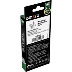 Картридер/USB-хаб Ginzzu GR-568UB