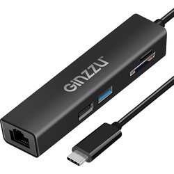Картридер/USB-хаб Ginzzu GR-565UB