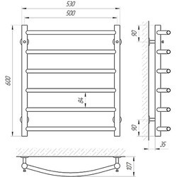 Полотенцесушитель SANLINE Classic 500x600