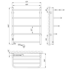 Полотенцесушитель SANLINE Standart Shelf E CHK L 500x660