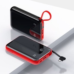 Powerbank аккумулятор BASEUS Mini S Digital Display Lightning Cable 10000 (красный)