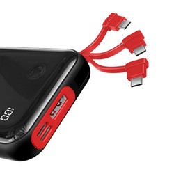 Powerbank аккумулятор BASEUS Mini S Digital Display USB C Cable 10000 (черный)