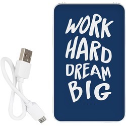 Powerbank аккумулятор ZIZ Work Hard Dream Big 5000