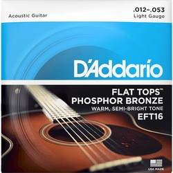 Струны DAddario Flat Top Phosphor Bronze 12-53