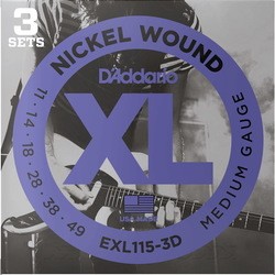 Струны DAddario XL Nickel Wound 3D 11-49