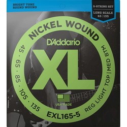 Струны DAddario XL Nickel Wound Bass 5-String 45-135