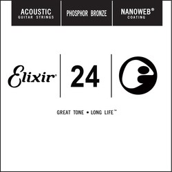 Струны Elixir Acoustic Nanoweb Phosphor Bronze Single 24