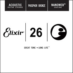 Струны Elixir Acoustic Nanoweb Phosphor Bronze Single 26