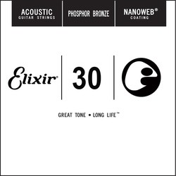 Струны Elixir Acoustic Nanoweb Phosphor Bronze Single 30