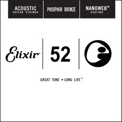 Струны Elixir Acoustic Nanoweb Phosphor Bronze Single 52