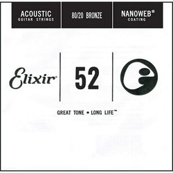 Струны Elixir Acoustic Nanoweb 80/20 Bronze Single 52
