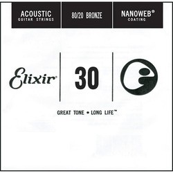 Струны Elixir Acoustic Nanoweb 80/20 Bronze Single 30