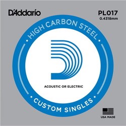 Струны DAddario Single Plain Steel 017
