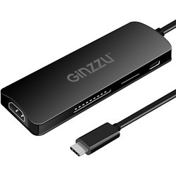 Картридер/USB-хаб Ginzzu GR-872UB