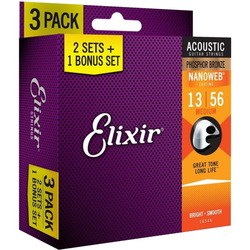 Струны Elixir Acoustic Phosphor Bronze NW Medium 13-56 (3-Pack)