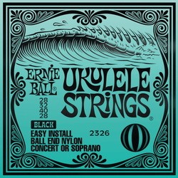 Струны Ernie Ball Ukulele Ball End Black Nylon 28-40