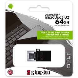 USB Flash (флешка) Kingston DataTraveler microDuo 3.0 G2 64Gb