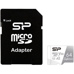 Карта памяти Silicon Power Superior microSDXC UHS-1 C10 V30 A2 64Gb + Adapter