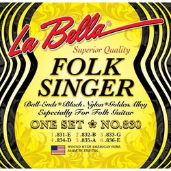 Струны La Bella Folksinger Black Nylon 830
