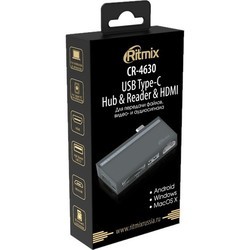 Картридер/USB-хаб Ritmix CR-4630