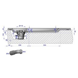 Душевой поддон GuteWetter Deluxe 100x100x2 R