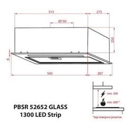 Вытяжка Weilor PBSR 52651 GLASS WH 1300 LED Strip