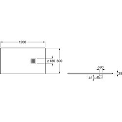 Душевой поддон Roca Terran 120x80 AP014B032001