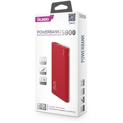 Powerbank аккумулятор OLMIO C-05 5000 (красный)
