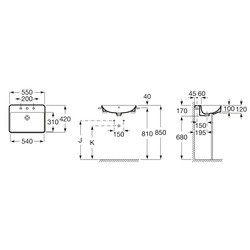 Умывальник Roca Inspira Square 32753S