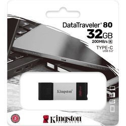 USB Flash (флешка) Kingston DataTraveler 80 32Gb (черный)